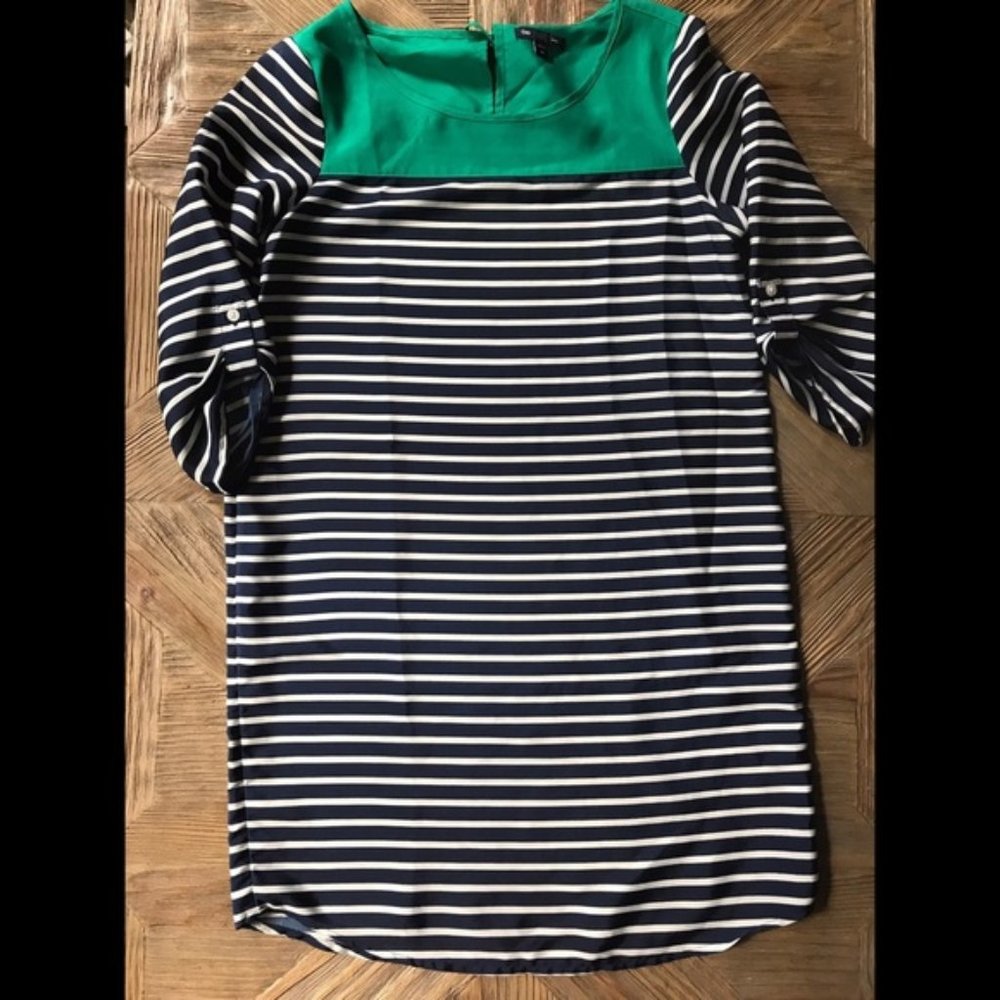 GAP Green Colorblock & Blue/ White Stripe Dress